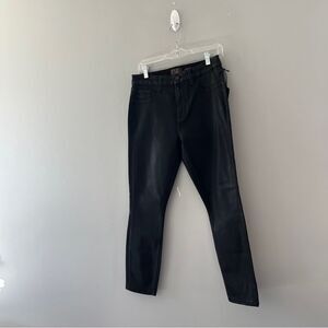 NEW Jen7 for 7 for all Mankind Black Coated Skinny Jeans Size 6